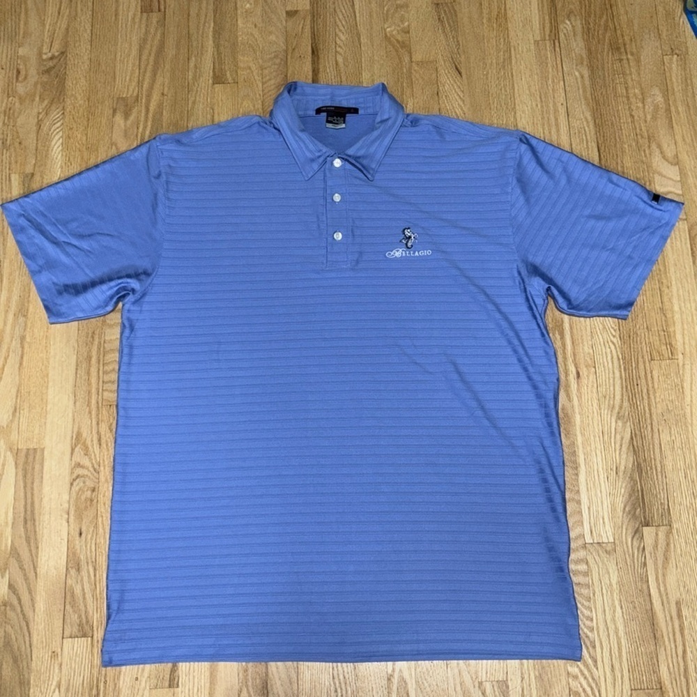 Nike Fit Dry Tiger Woods Collection Striped Short Sleeve Golf Polo T-Shirt